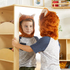 Guidecraft Rotating Dress Up Storage - Natural: Kids' Pretend Play Storage Shelves and Hangers with 2 Mirrors & Hooks - Toys and Clothes Organizer for Toddlers Playroom