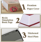 Decorative Book Safe Box with Combination Lock, Vintage Faux Book Hidden Safe for Decoration, Secret Diversion Book Safe Storage Box for Home Office Café Bookshelf （9.5"×6"×2.2"）