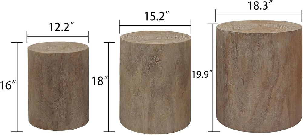 Small Coffee Table Set of 3, Modern Round Side Table Accent Nesting End Table...