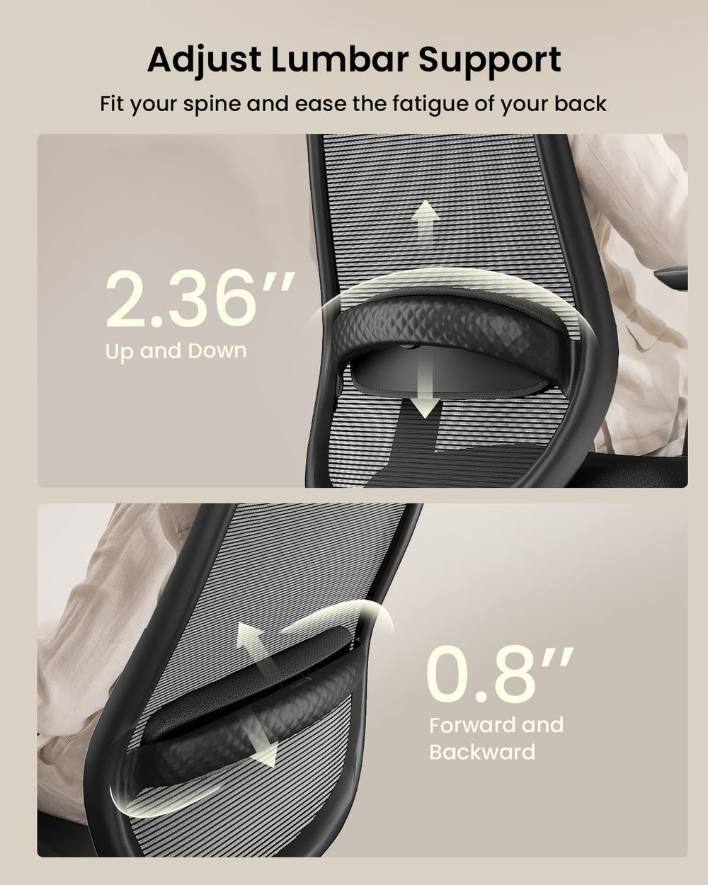 ProtoArc EC200 Ergonomic Office Chair with Adjustable Seat Depth | Lumbar Sup...