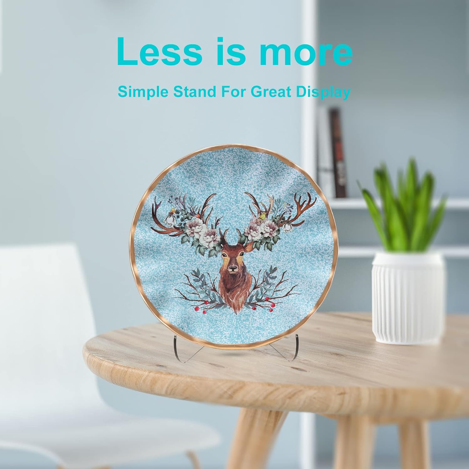 Boloyo 60-Degree Angle Acrylic Plate Display Stand , 4.5 Inch 2PC Clear Acrylic Display Holder Easel Base for Home Office Kitchen School Art Display