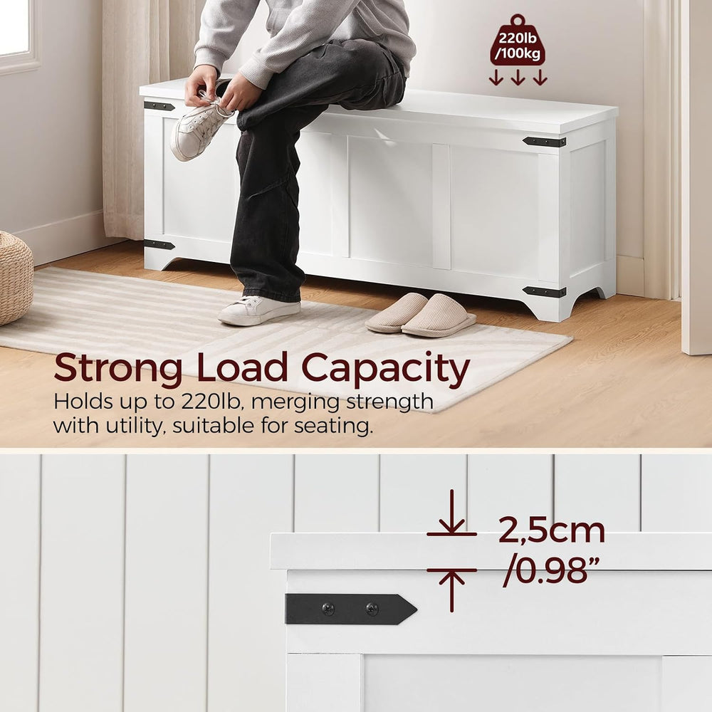 MAHANCRIS 47.2" Storage Chest Extra Large, Wooden Storage Bench with 2 S...