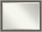 Amanti Art Grey Wall Mirror 35x45 Cottage Grey Silver Rectangle Bathroom Mirror for Wall Decor Living Room, X-Large Casual Wood Frame, Hangs Horizonally and Vertically, Bathroom Decor, Beveled Edge