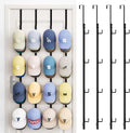 SWTYMIKI Over Door Hat Rack - 4 Packs Metal Hanging Hat Organizer with 16 Hooks Design, Baseball Cap Hanger Organizer Storage Holds up to 80 Caps for Door, Bedroom, Closet