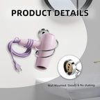 Bathroom Hair Dryer Holder Hair Care Tools Holder Wall Mount Chrome Finished Stainless Steel