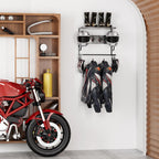 Motorcycle Helmet Holder Wall Mounted, Helmet Holder Wall Mount with Helmet Rack, Motorcycle Helmet Rack for Most of Helmet and Clothes