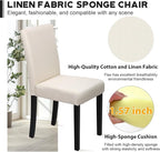 FDW Dining Chairs Set of 4,Dining Room Chairs Elegant Design Modern Fabric Upholstered Dining Chairs,Beige