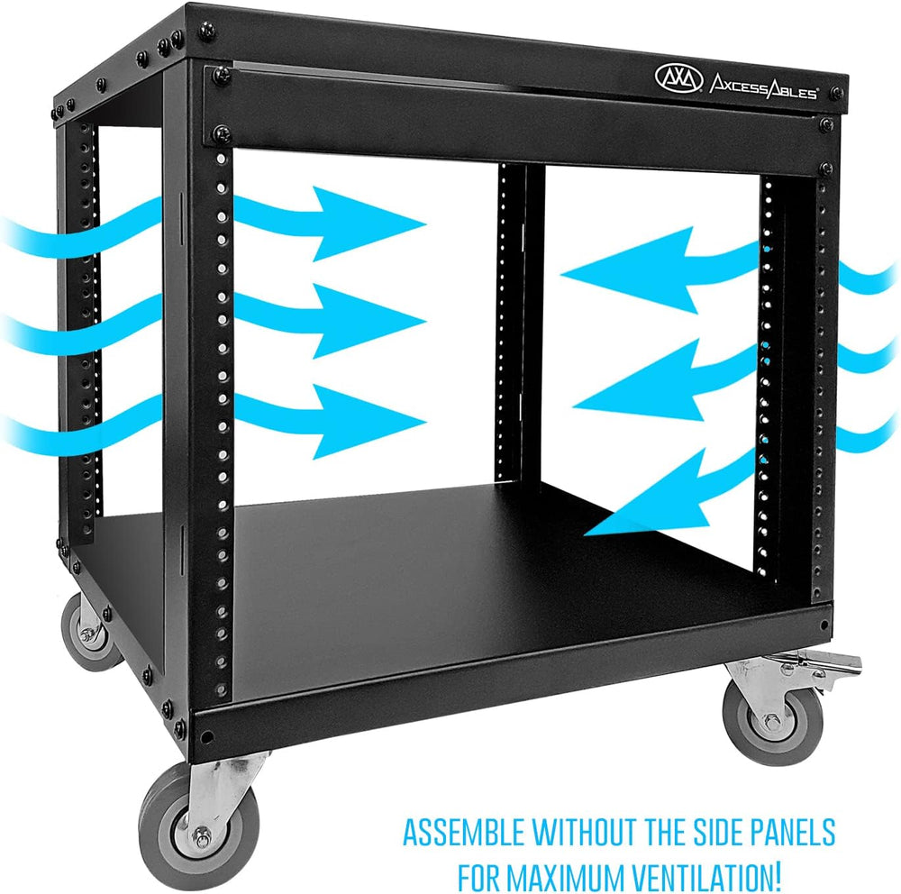 AxcessAbles 8U Network Rack with Wheels-500lb Capacity,18" Depth |19-Inc...