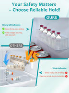Leng Ke Insulin Refrigerator Storage Caddy - 10ml Peptide Vial Protective Holder for Fridge Wall, Compatible with U-100 Vials 24mm (0.94 Inches) Diameter (2pcs)