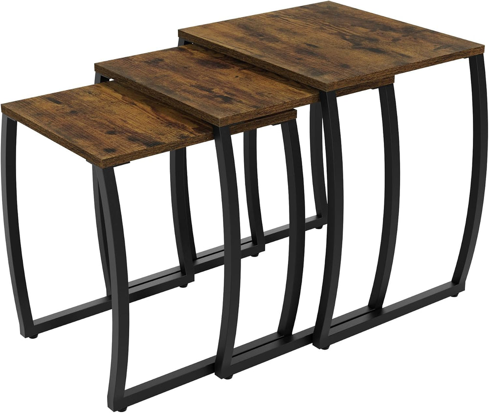SRIWATANA Nesting Tables, Vintage Side End Tables Living Room, Coffee Snack T...
