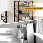 DWVO 5 Tier Bookshelf 2 Pack, Industrial Bookshelves Open Shelf Bookcase, Storage Shelves Organizer Display Rack for Bedroom, Living Room, Office,Kitchen, Charcoal Gray