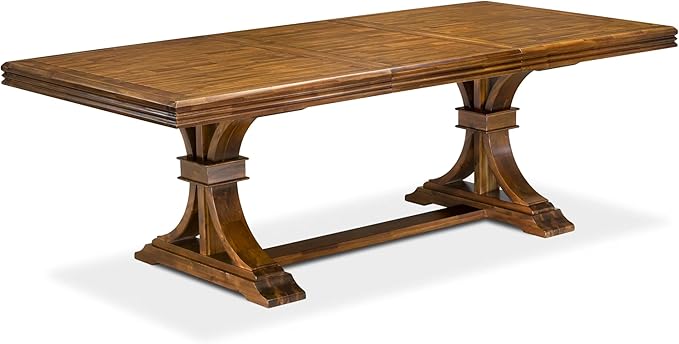 NEMA7-AWA-36 7 Pieces Dining Room Set Includes a Rectangular Dining Table and 6 Light Beige Polyester Fabric Kitchen Chairs, Antique Walnut Finish