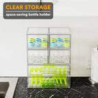 SpaceAid Bottle Storage Organizer Baby - Acrylic Bottles Station Organizer Container, Stackable Clear Drawers for Countertop, Vanity, Bathroom, Cabinet, Pantry Organization, 6 Pack, 4S2L, 15.6"H