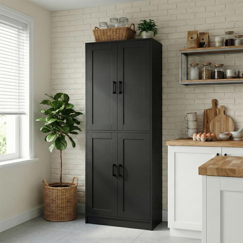 DIYART 71" Tall Kitchen Pantry Cabinet, Freestanding Food Storage Organi...