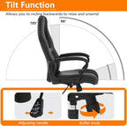 PayLessHere Gaming Chair Ergonomic Office Chair Computer Chair with Lumbar Support Ergonomic Pu Leather Adjustable Height Executive Chair for Women Men and Adults (Classic, Black)