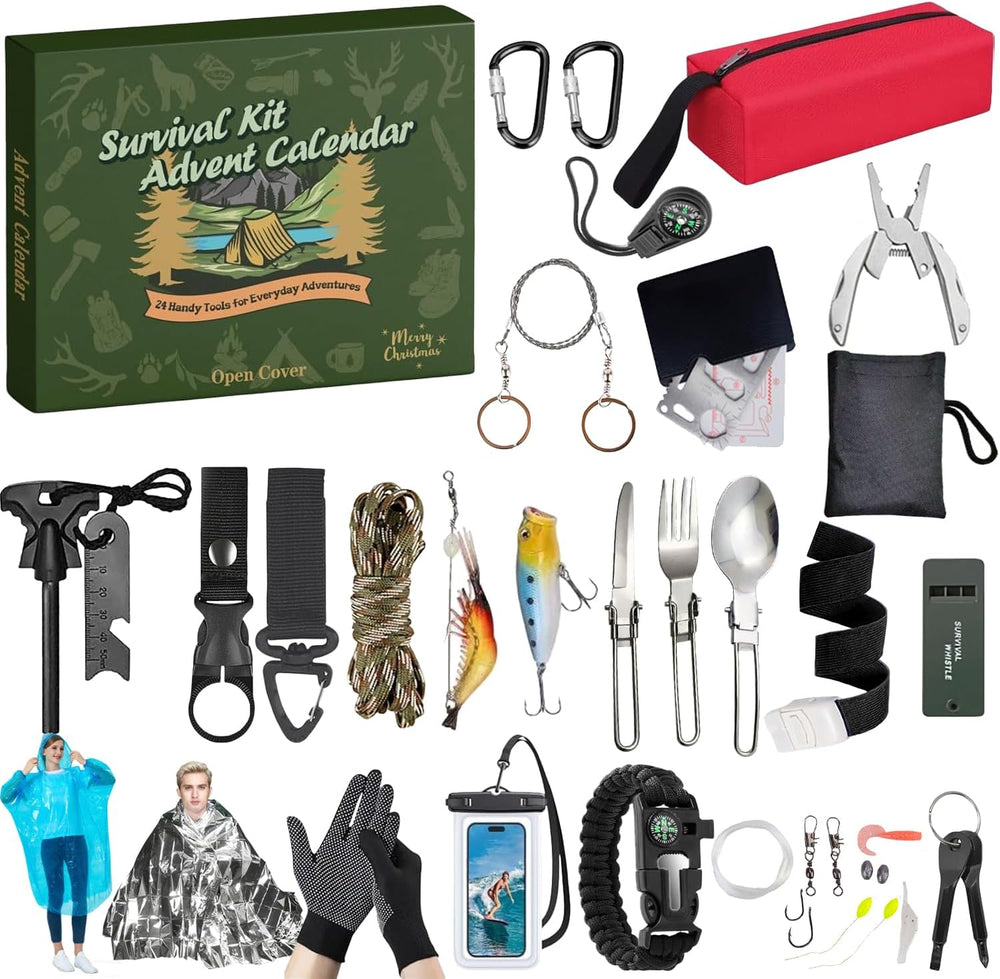 Survival Kit Advent Calendar for Men - Survival Tools Advent Calendar for Adu...