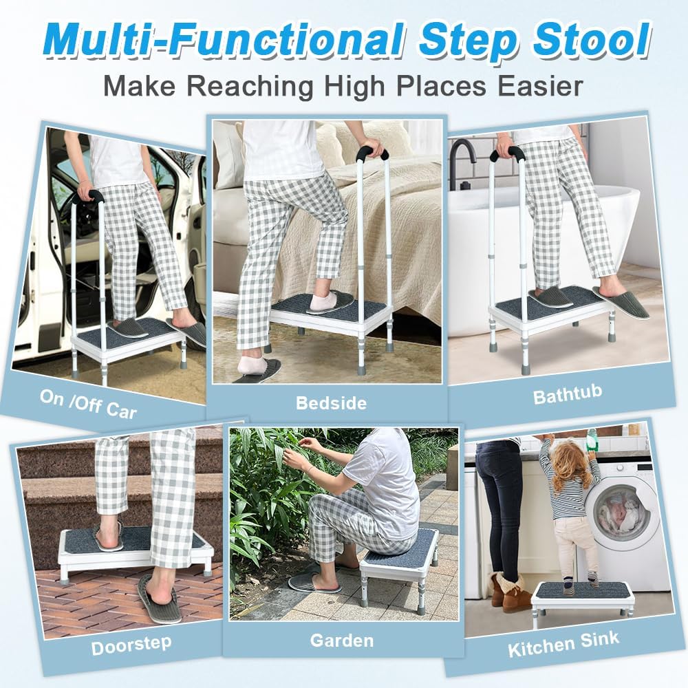Medical Step Stool with Handle for Elderly Seniors SUV Car Steps 400lb Steppi...