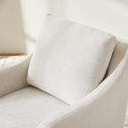 VKNOW Upholstered Dining Chairs Set of 6, Modern Kitchen Chairs Dinner Chairs with 4 Casters, Chenille Armchair for Bedroom Reading Room Living Room, Beige