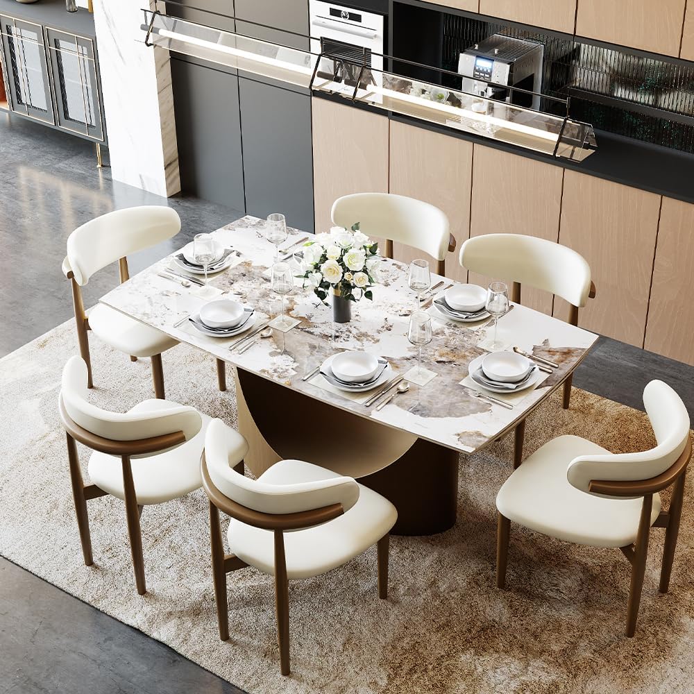 POVISON Extendable Dining Room Table 6-8, 71-95" Expandable Modern Dinin...