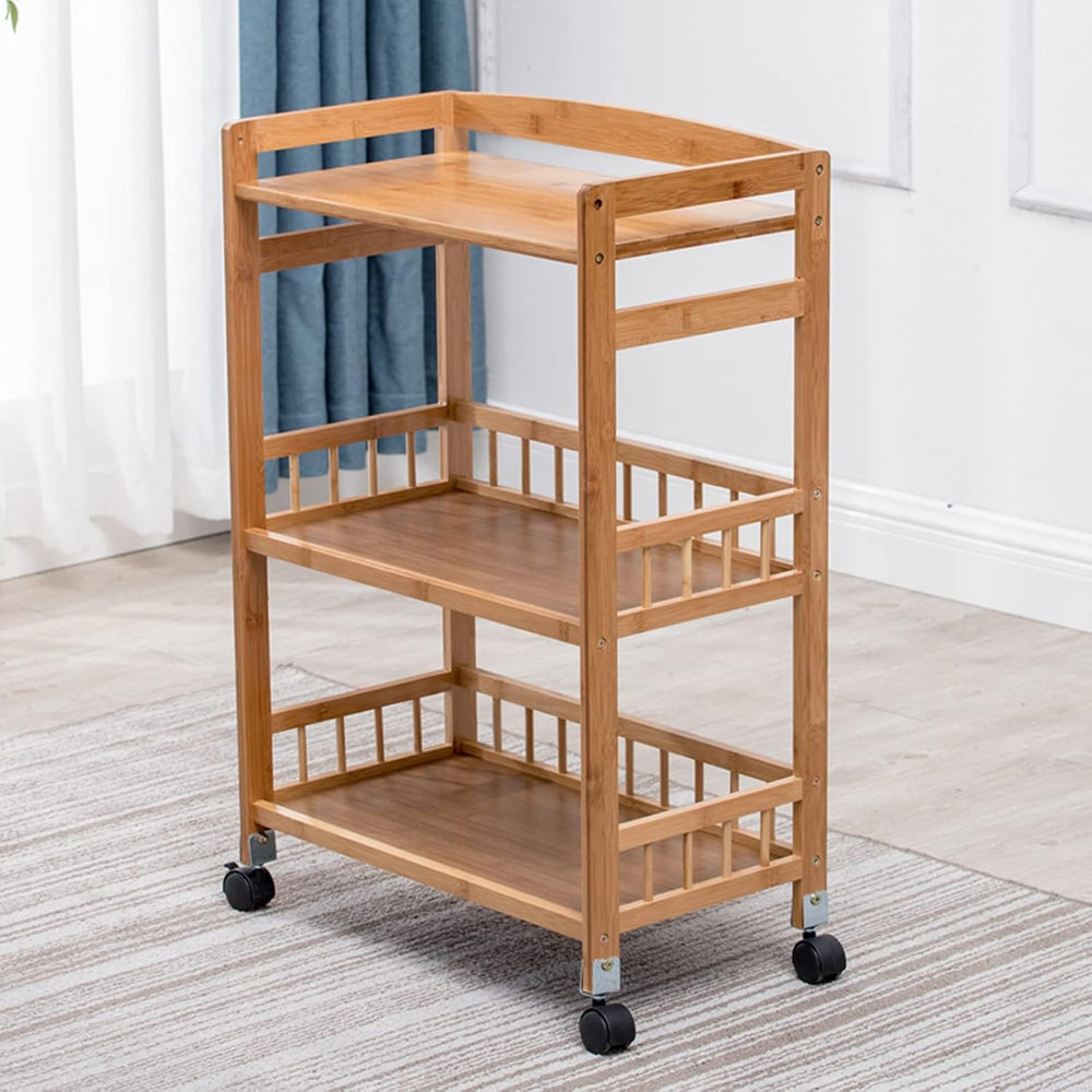 Kitchen Carts on Wheels with Storage, Rolling Storage Cart with Handles, Lock...