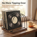 Vinyl Record Storage Holder, Wooden Record Stand Organizer for Vinyl Records & LPs, Magazine Holder, CD Storage, DVD Storage, CD Holder, Album Organizer Shelf for Home, Living Room, Music Room