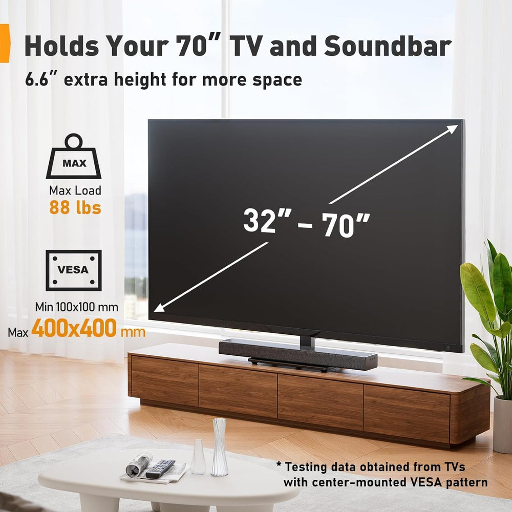 Perlegear Universal Swivel TV Stand Base for 32–70 inch TVs to 88lbs | 9-Leve...