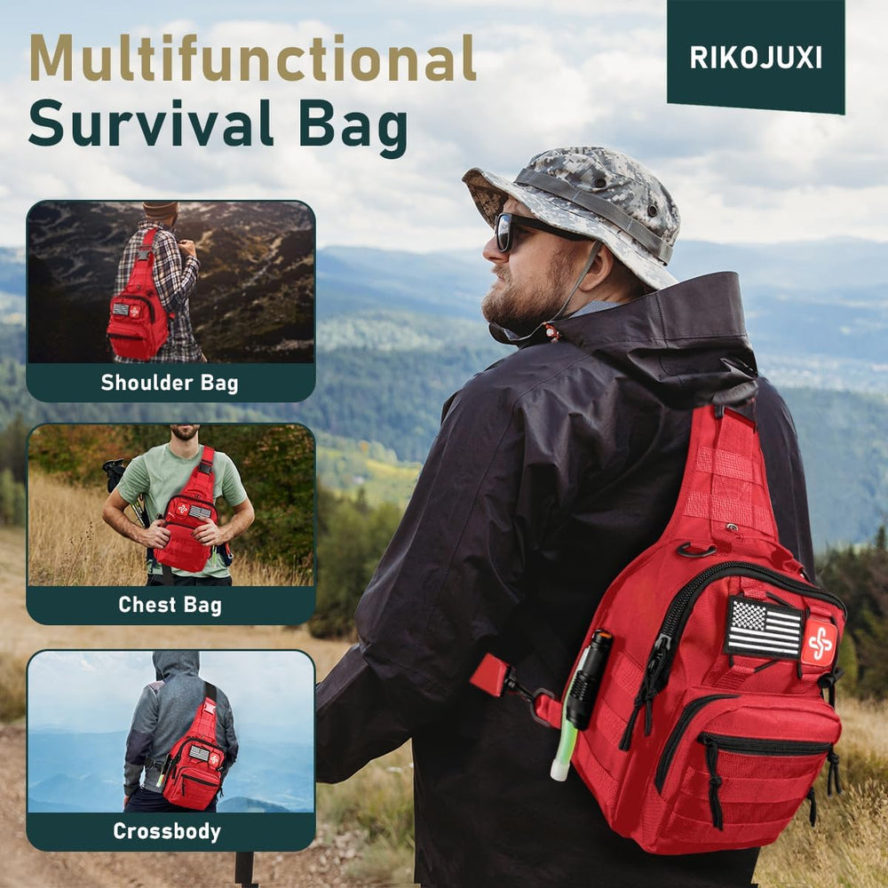 Survival Kit, 262Pcs Survival Gear and Supplies with First Aid Kit Pouch and ...