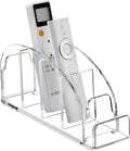 DINGHUO Acrylic 5 Compartments Remote Control Holder, Multi-functional Bedside Couch Living Home TV Remote Holder, Clear Desk Caddy Makeup Pen Organizer for Office Supplies Glasses Media Player