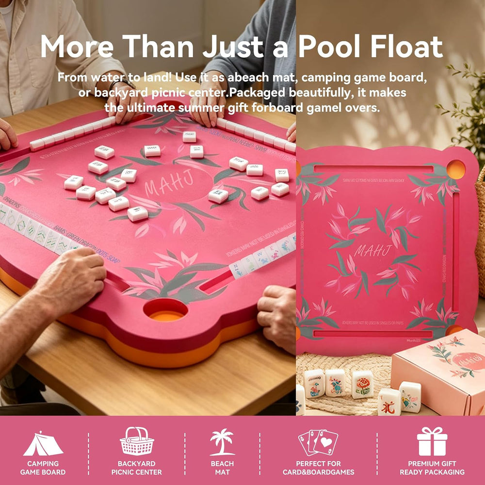Luxury Floating Mahjong Table for Pool,31.5" EVA Foam Pool Float Board G...