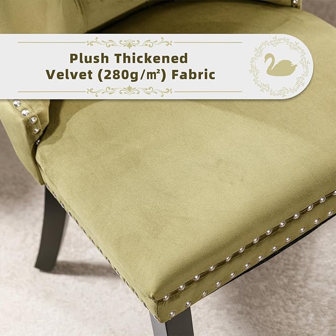 Velvet Upholstered Dining Chairs Set of 8, Modern Style Kitchen Side Chairs w...