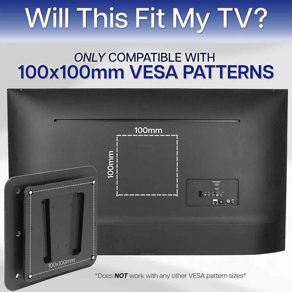 VIVO Black RV TV Mount with Arm for VESA 100x100mm, Mount-VWRV3 | Articulatin...