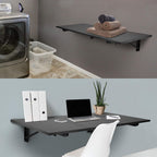 Mount-It! Heavy Duty Drop Down Table, Wall Mounted Drop Leaf Tables 45x15x7 Inches, Collapsible, Folding Workbench for Home Office, Laundry Room, Garage, Basement Bar, Study or Kitchen (Black)