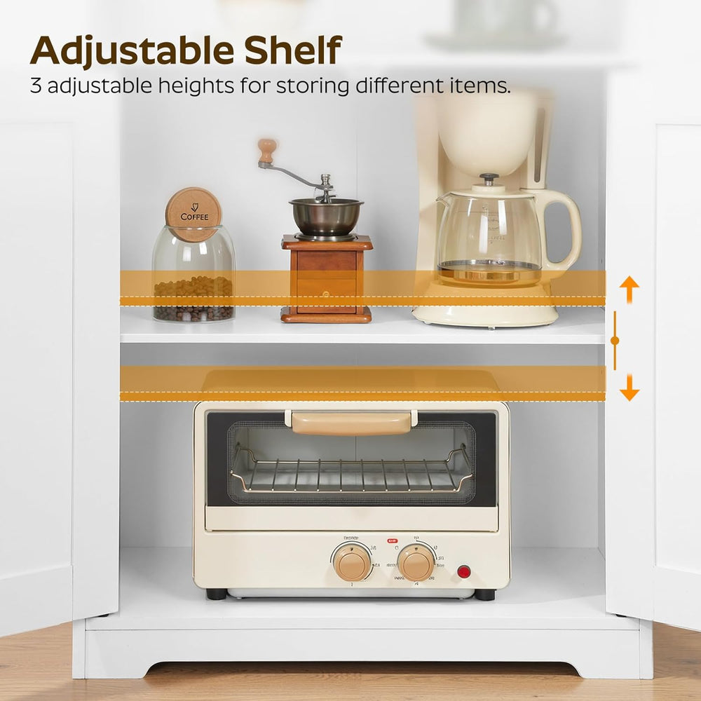 YATINEY Coffee Bar Cabinet, Kitchen Island with Storage, Farmhouse Sideboard ...