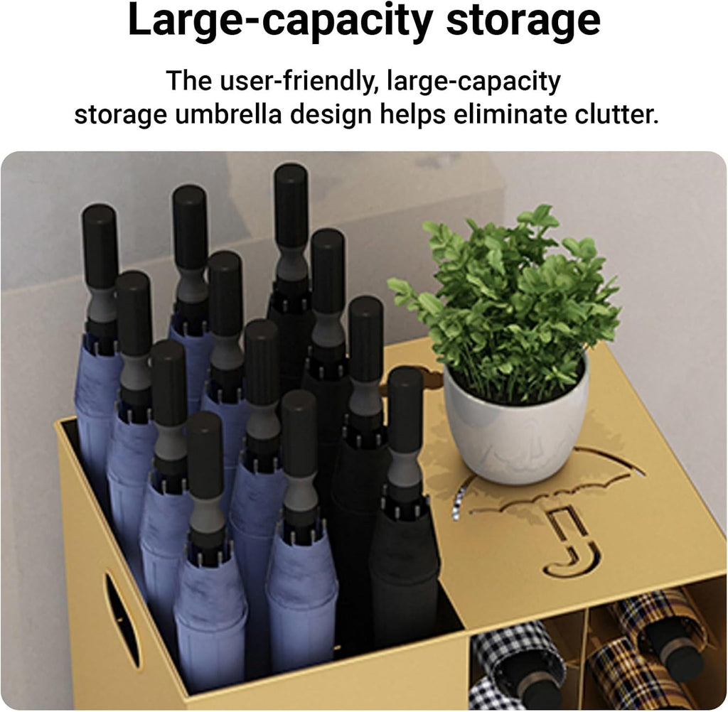 SEIFE Commercial Metal Large Capacity Umbrella Holder With removable drain tray,Indoor Entryway Umbrella stand，Can hold 22 umbrellas，For Hotel,Offices,home(Black)