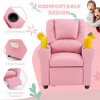 Candy Kids Reclining Chair Leather Recliner Sofa Push Back Toddler Youth Children Child Ages 1-6
