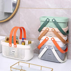 JiatuA Plastic Storage Basket with Handle Portable Shower Caddy Tote Organizer Basket Bin for Bathroom Kitchen Dorm Room Bedroom, Small Grey