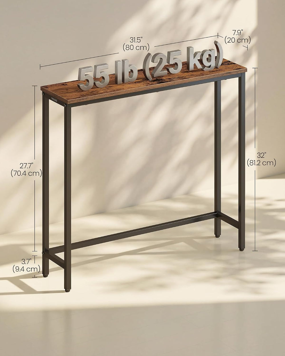 VASAGLE 31.5" Console Table, Narrow Behind Couch Table, 1 Tier | BARNET ...