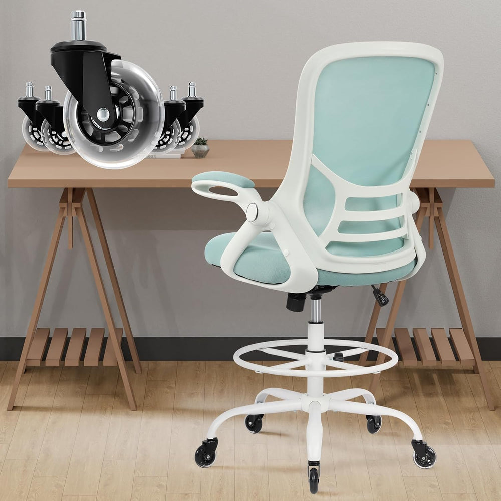 HYLONE Drafting Chair Tall Office, Ergonomic Standing Desk Stool Adjustable D...