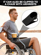 3PCS Drinking Cup Holder Clip, Kalolary Chair Desk Bottle Cup Stand DIY Glass Clamp Storage Saucer Clip for Potted Plant Beverage Soda Coffee Mug Holder Clip for Home & Office (Black)