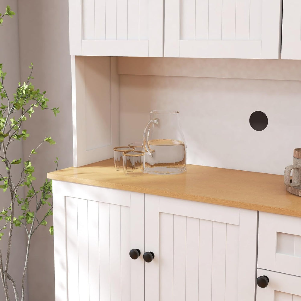 Spaco 71" Kitchen Pantry Cabinet,Freestanding Food Storage Cabinet with ...