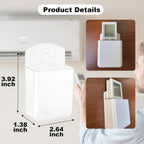 4Pcs Remote Holder Wall Mount, AC TV Remote Control Holder, Self Adhesive & Screws Remote Wall Holder, Wall Mount Box Remote Organizer for Home Office Storage (White)