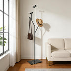 JIAYUEJU Freestanding Coat Rack Tree-shaped Metal Coat Tree with Heavy Duty Marble Base Corner Clothing Rack for Bedroom Entryway Hallway 14.96 x 10.24 x 68.9 Inches (Black)