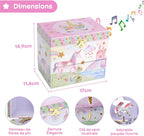 Jewelkeeper Enchanting Unicorn Musical Jewelry Box for Girls - Sparkling Rainbow Design Music Box with 2 Pullout Drawers to Store Earrings, Necklace and Bracelets - Plays The Beautiful Dreamer Tune