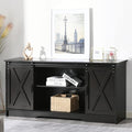 4 EVER WINNER Farmhouse TV Stand for 65 Inch TV, Espresso Entertainment Center for 65 Inch TV, Modern Farmhouse Television Stands for TVs up to 70, Espresso TV Stand for Flat Screens 65