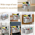 Bedside Caddy, Bedside Hanging Storage Organizer for College Dorm Bed, Bunk and Hospital Beds, Can be Placed Books, Phones,Keys, Glasses，Magazine Holder (Grey, 1)