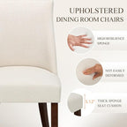 COLAMY Upholstered Dining Chairs Set of 6, Mid Century Modern Kitchen Chairs with Back, Farmhouse Fabric Side Dining Room Chairs with Wood Legs for Dining Room Restaurant, Beige