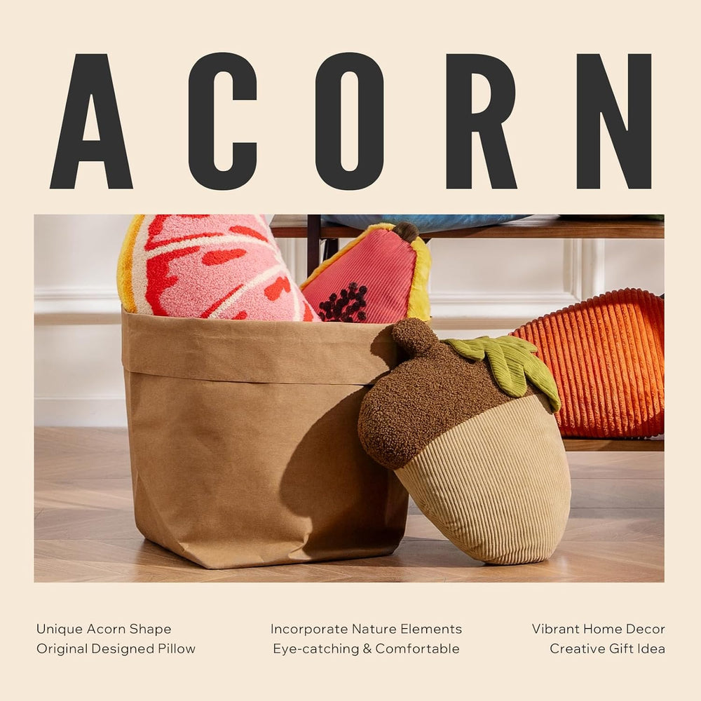 Phantoscope Fruit Shaped Pillows Series Acorn Shaped Throw Pillow, Fun Home D...