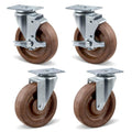5" Hi-Temp Glass FiIled Nylon Casters, Heavy Duty Casters Set of 4, Industrial Caster Wheels for Commercial Kitchen, Bakery - 2800 lbs Capacity(2 Swivel & 2 Brake)