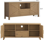 Farmhouse TV Stand for TVs Up to 65 Inch, Entertainment Center with Door, Media Console Cabinet,TV Console Cabinet with Storage & Adjustable Shelf for Living Room/Bedroom
