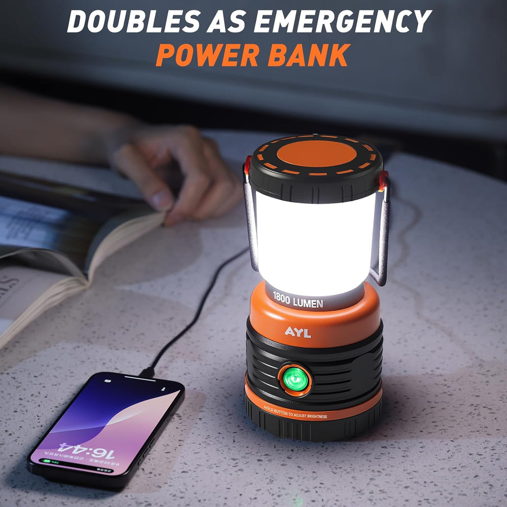 LED Camping Lantern Rechargeable, 1800LM, 4 Light Modes, 4400mAh Power Bank, ...